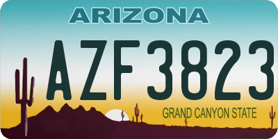 AZ license plate AZF3823