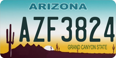 AZ license plate AZF3824