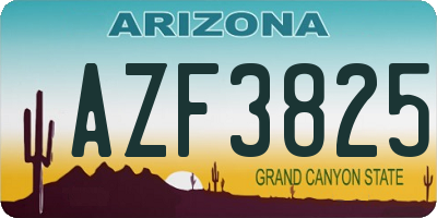 AZ license plate AZF3825