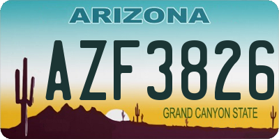AZ license plate AZF3826