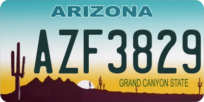 AZ license plate AZF3829