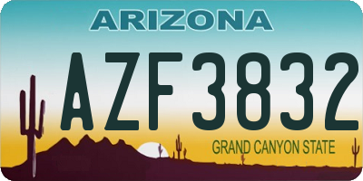 AZ license plate AZF3832