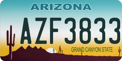 AZ license plate AZF3833