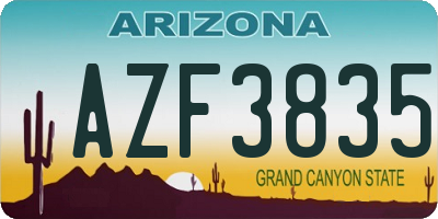 AZ license plate AZF3835