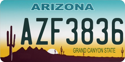 AZ license plate AZF3836