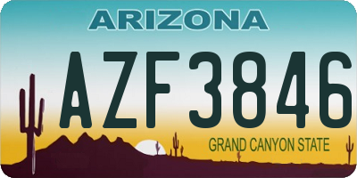 AZ license plate AZF3846