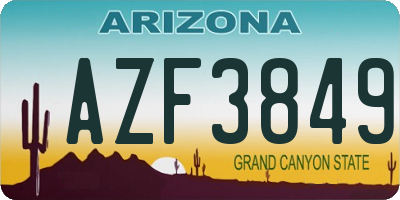 AZ license plate AZF3849