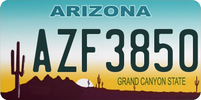 AZ license plate AZF3850