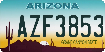 AZ license plate AZF3853