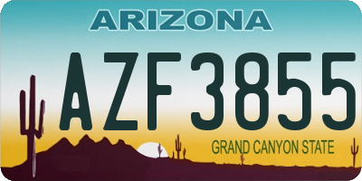AZ license plate AZF3855