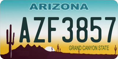 AZ license plate AZF3857