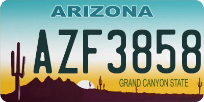 AZ license plate AZF3858