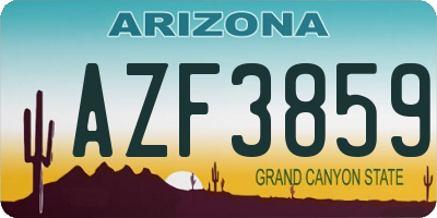 AZ license plate AZF3859
