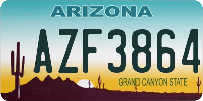 AZ license plate AZF3864