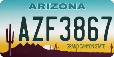AZ license plate AZF3867