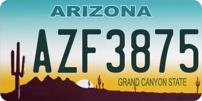 AZ license plate AZF3875