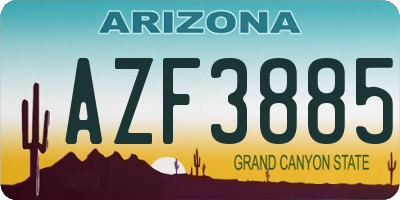 AZ license plate AZF3885