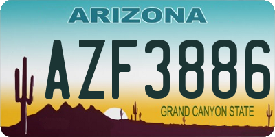 AZ license plate AZF3886