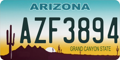 AZ license plate AZF3894