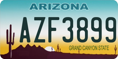 AZ license plate AZF3899
