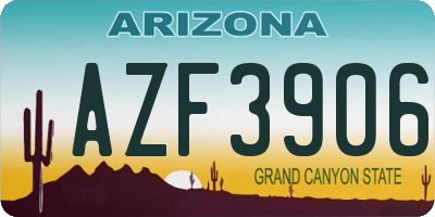 AZ license plate AZF3906