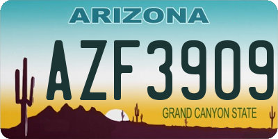 AZ license plate AZF3909