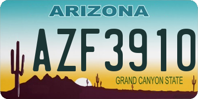 AZ license plate AZF3910