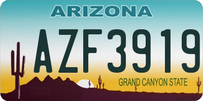 AZ license plate AZF3919