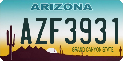AZ license plate AZF3931