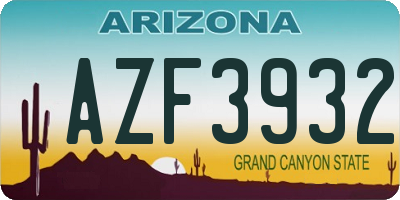 AZ license plate AZF3932
