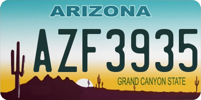 AZ license plate AZF3935