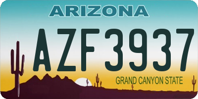 AZ license plate AZF3937