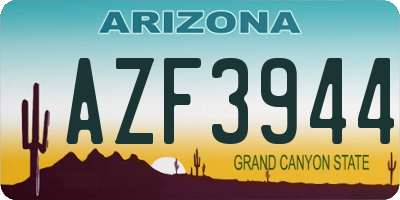 AZ license plate AZF3944
