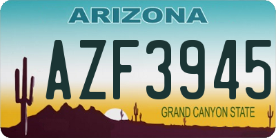 AZ license plate AZF3945