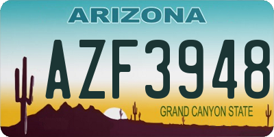 AZ license plate AZF3948