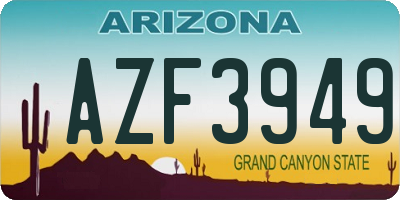 AZ license plate AZF3949