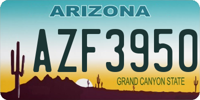 AZ license plate AZF3950