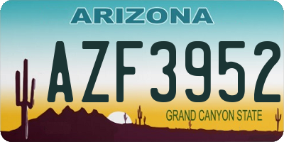 AZ license plate AZF3952