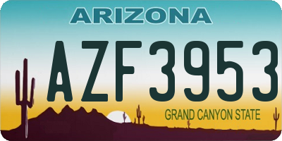 AZ license plate AZF3953