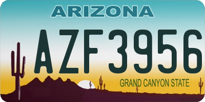 AZ license plate AZF3956