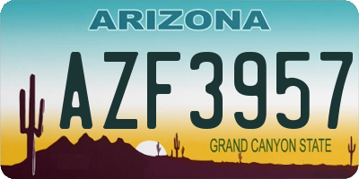 AZ license plate AZF3957