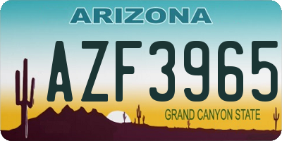 AZ license plate AZF3965