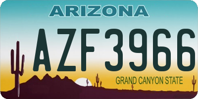 AZ license plate AZF3966