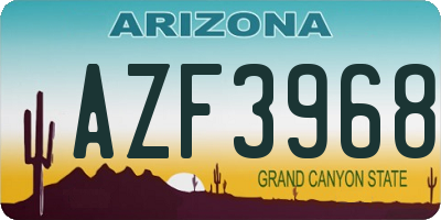 AZ license plate AZF3968