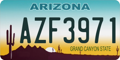 AZ license plate AZF3971