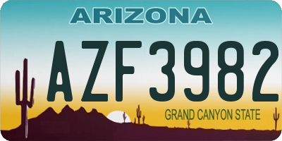 AZ license plate AZF3982