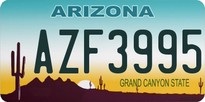 AZ license plate AZF3995