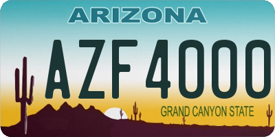 AZ license plate AZF4000
