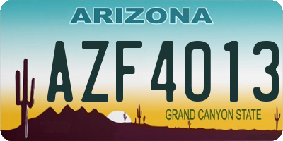 AZ license plate AZF4013