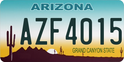 AZ license plate AZF4015